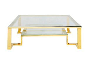 GOLD RUSH - Square glass coffee table _ KARE Design